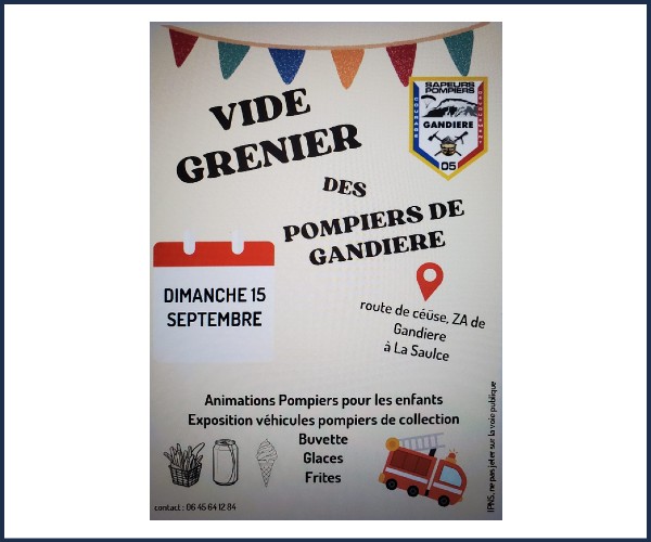 La Saulce. Vide greniers des sapeurs pompiers de Gandière
