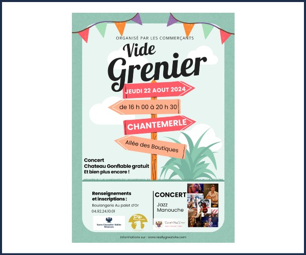 Saint Chaffrey. Vide greniers des commerçants