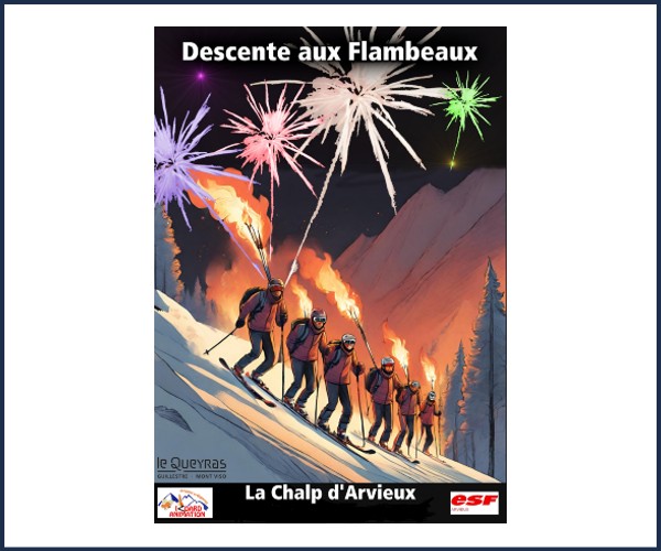 Arvieux. Descente aux Flambeaux de fin d'Année