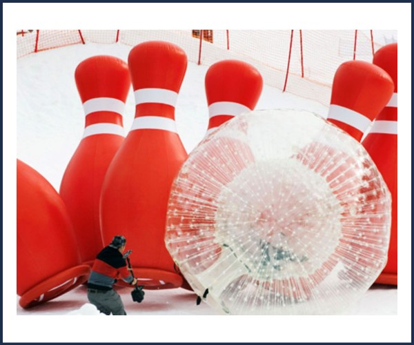 Le Monêtier les Bains. Bowling Humain