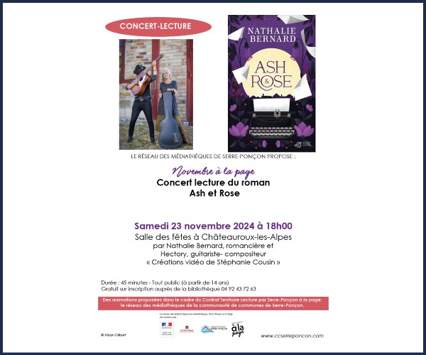 Châteauroux les Alpes. Novembre à la Page, Concert Lecture