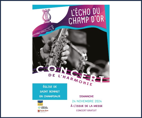 Saint Bonnet en Champsaur. Concert de l'Harmonie L'Echo du Champ d'Or
