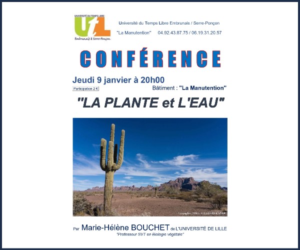 Embrun. Conférence, La plante et l'eau