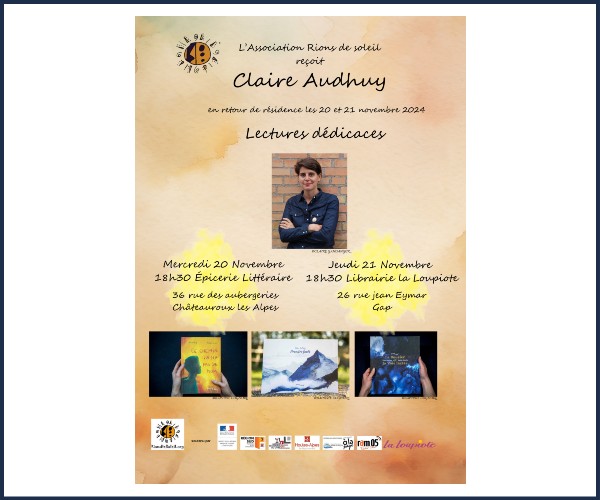Châteauroux les Alpes. Lectures dédicaces avec Claire Audhuy