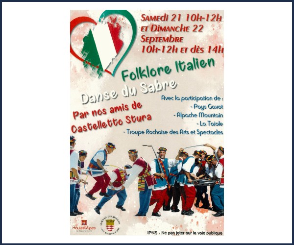 La Roche des Arnauds. Folklore Italien Danse du sabre