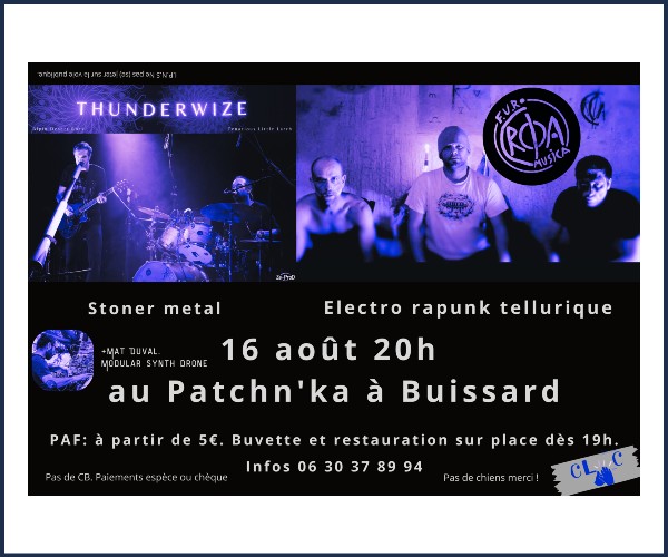 Buissard. Concert Thunderwize et Fur Cròia