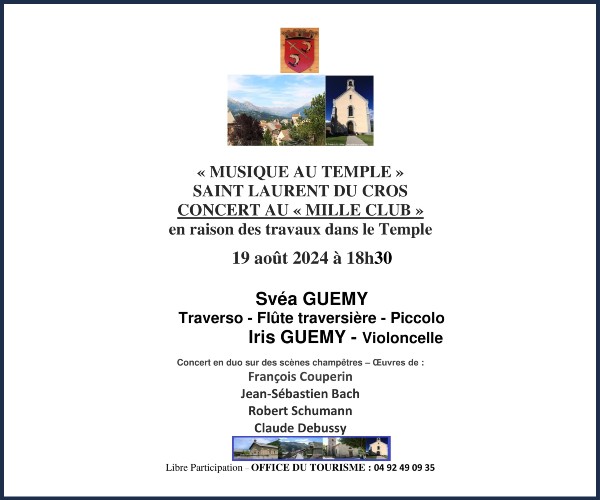 Saint Laurent du Cros. Musique au Temple