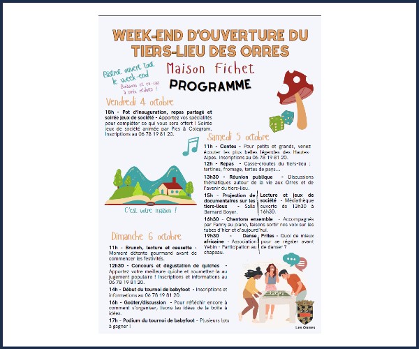 Tiers lieu des Orres week end d'ouverture