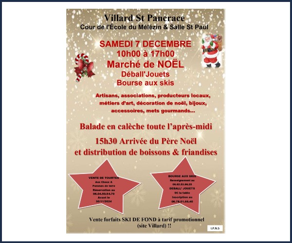 Villar Saint Pancrace. Marché de Noël 2024