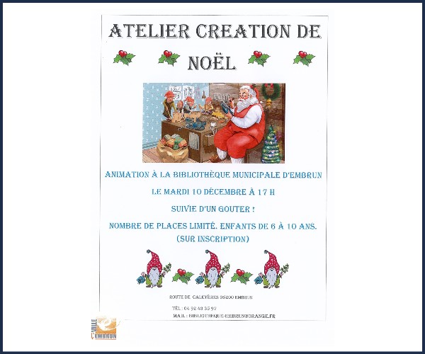 Embrun. Atelier création de Noël