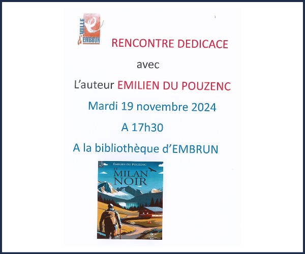 Embrun. Rencontre dédicace Emilien Du Pouzenc