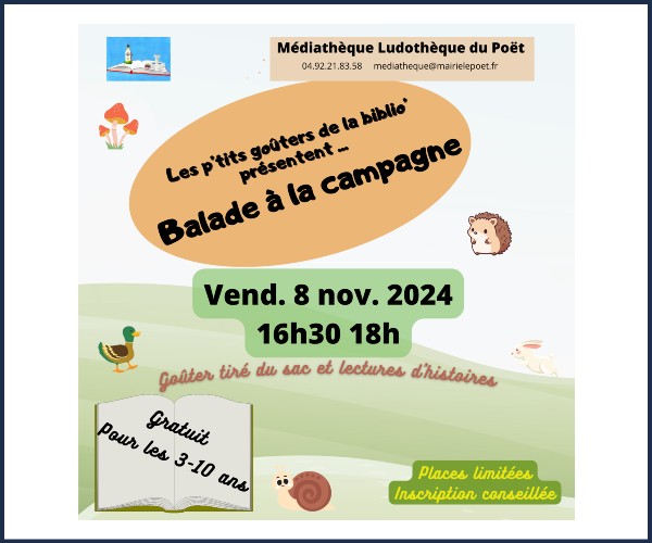 Le Poët. Les p'tits goûters de la biblio'