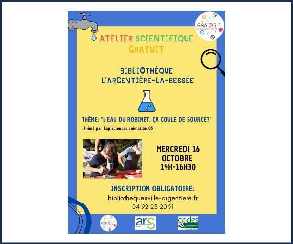 L'Argentière la Bessée. Fête de la science, L'eau du robinet ça coule de source ?