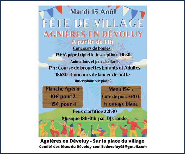 Le Dévoluy. Fête du 15 août Agnières en Dévoluy