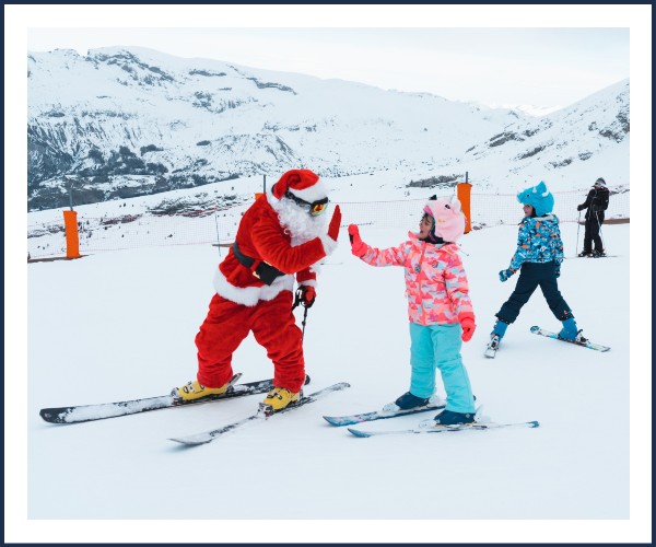 Le Dévoluy. Rencontre avec le Père Noël sur le domaine Skiable