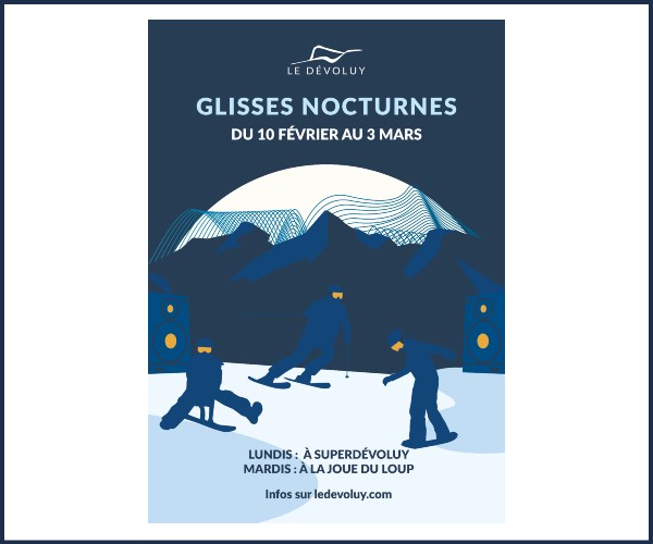 Le Dévoluy. Session glisse nocturne à la Joue du Loup