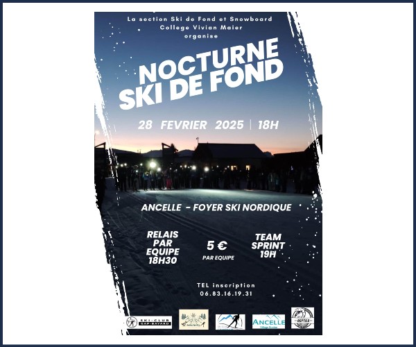 Ancelle. Course nocturne de ski de fond