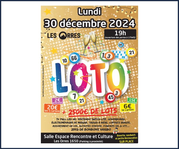 Les Orres. Grand Loto du Nouvel An 2024