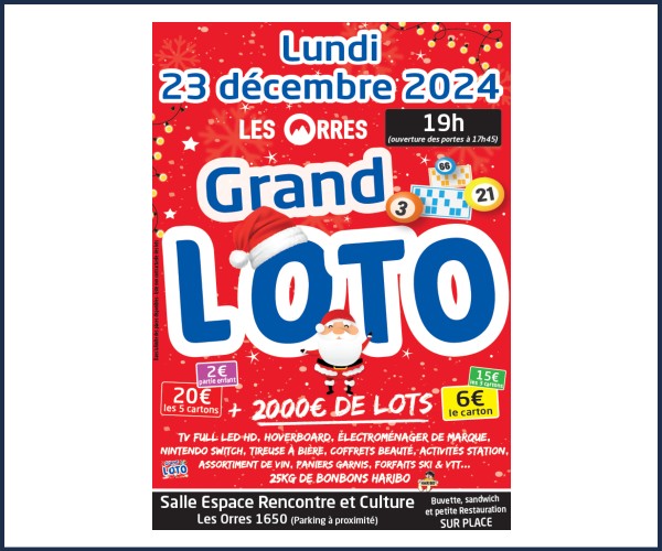 Les Orres. Grand Loto de Noël 2024
