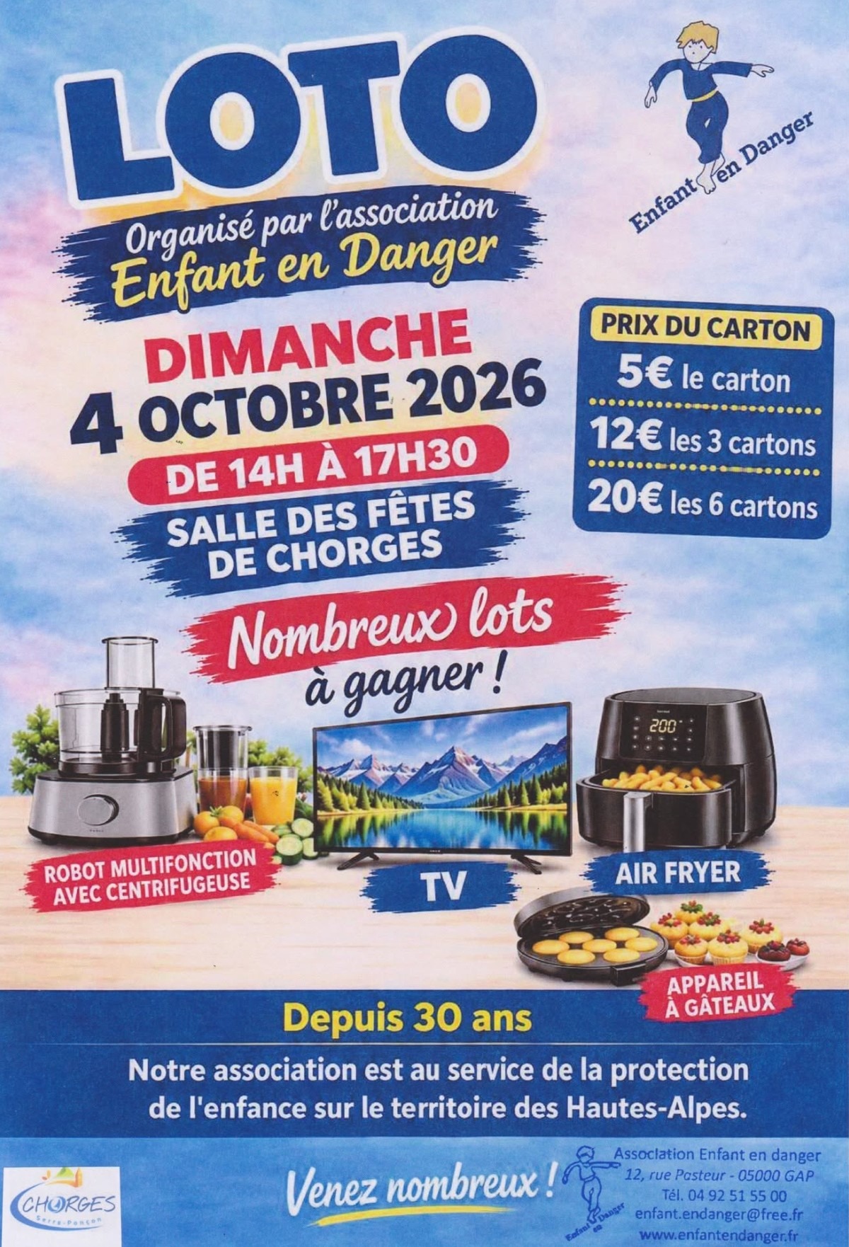 Loto l'association Enfant en Danger à Chorges