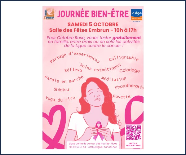 Embrun. Journée Bien Être pour Octobre Rose avec la Ligue Contre le Cancer
