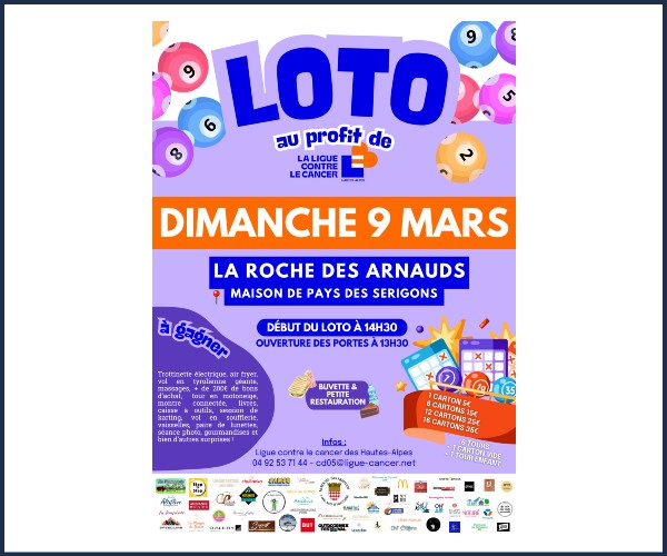 La Roche des Arnauds. Loto Ligue contre le cancer 05