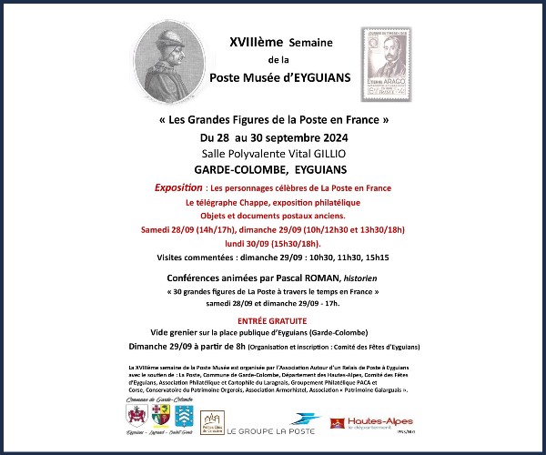 Garde Colombe. XVIIIème semaine de la Poste Musée visites guidées de l'exposition
