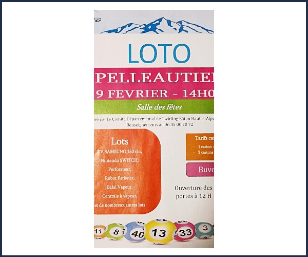 Pelleautier. Loto du Comité 05 Twirling Bâton