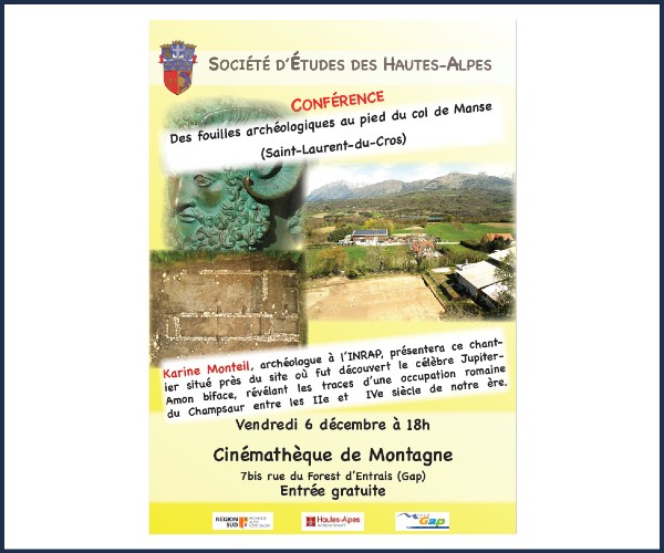 Gap. Conférence, Les fouilles archéologiques au pied du col de Manse