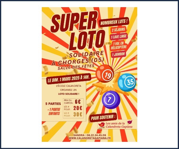 Chorges. Loto de l'école la Calandreta Gapiana