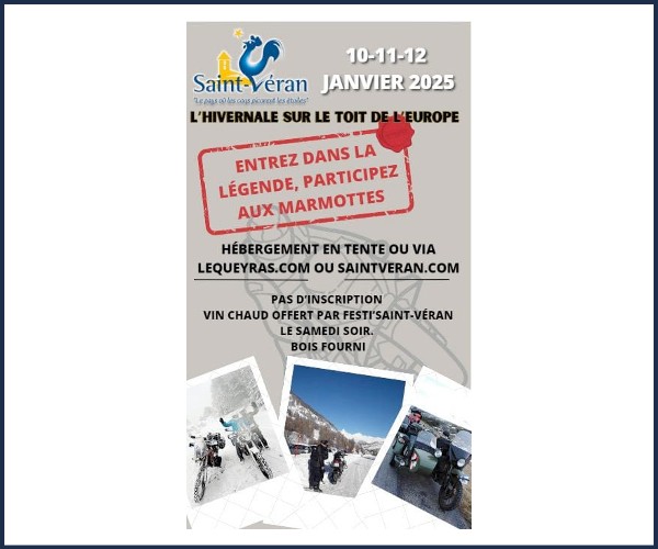 Saint Véran. Rassemblement moto et side cars, Les Marmottes