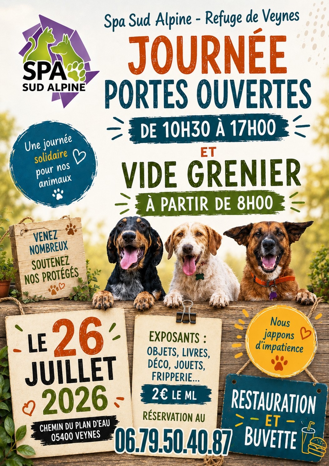 Vide greniers et journée portes ouvertes du refuge à Veynes