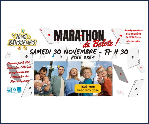 Savines le Lac. Marathon de Belote du Téléthon