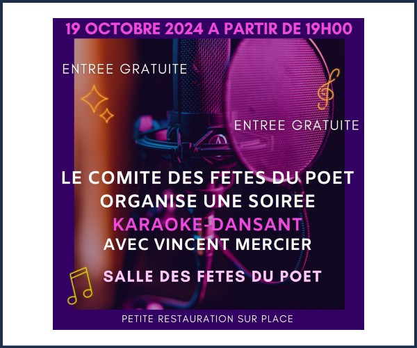 Le Poët. Soirée karaoké Dansant