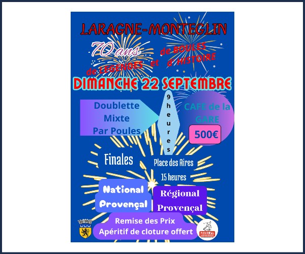 Laragne Montéglin. Doublettes Mixte Pétanque
