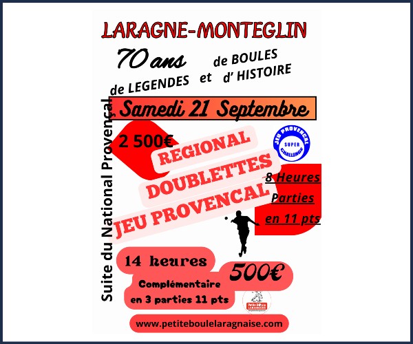 Laragne Montéglin. Régional Doublette jeu provençal