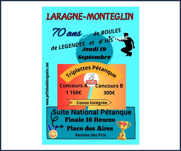 Laragne Montéglin. Triplette Pétanque