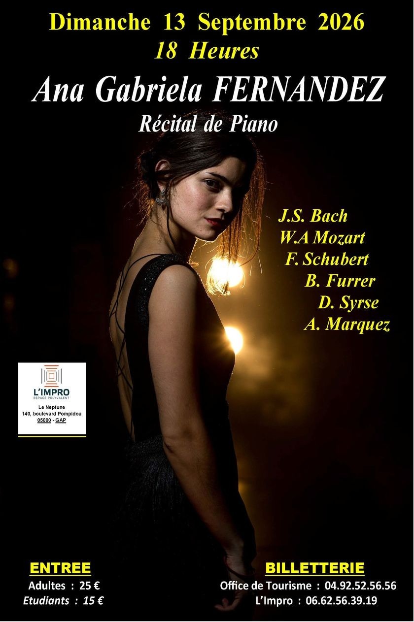 Récital de piano avec Ana Gabriela Fernandez à Gap