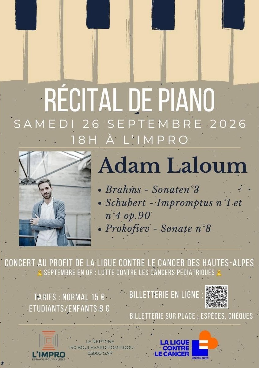 Récital de piano d'Adam Laloum à Gap