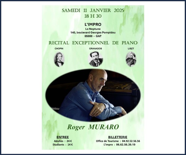 Gap. Récital exceptionnel de piano avec Roger Muraro