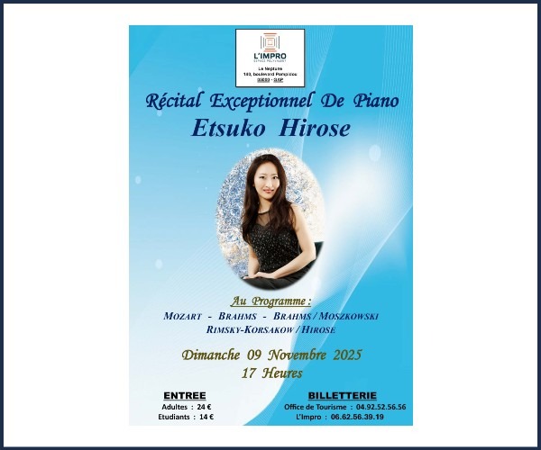 Gap. Récital de Piano avec Etsuko Hirose