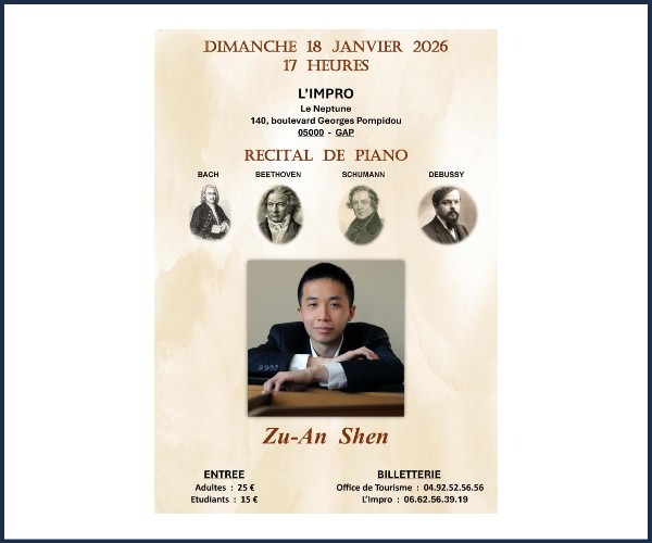 Gap. Récital de piano avec Zu-An Shen
