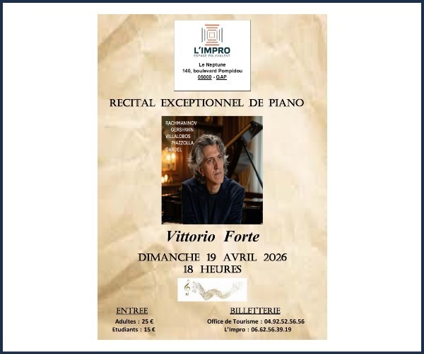Récital de piano avec Vittorio Foret à Gap