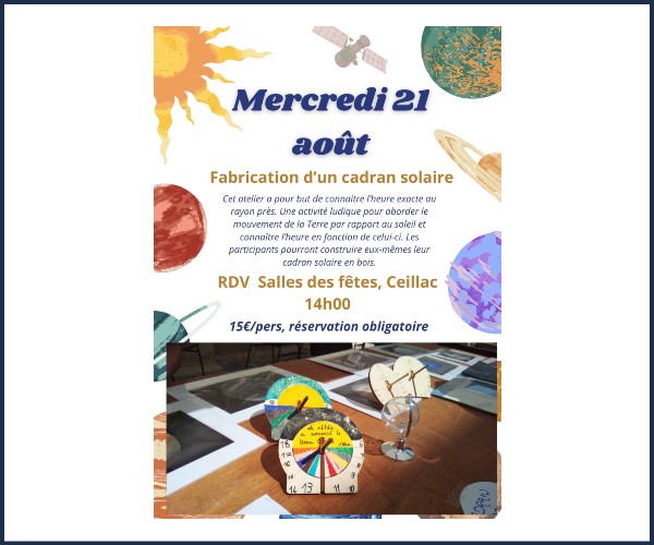 Ceillac. Atelier de fabrication d'un cadran solaire