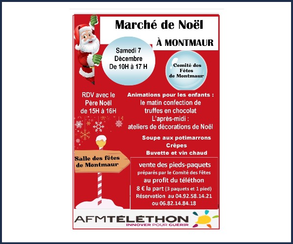 Montmaur. Marché de Noël et Téléthon 2024