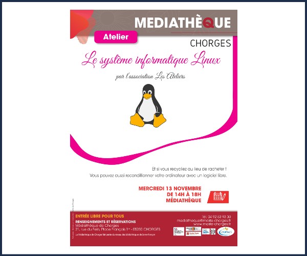 Chorges. Atelier, le système informatique Linux