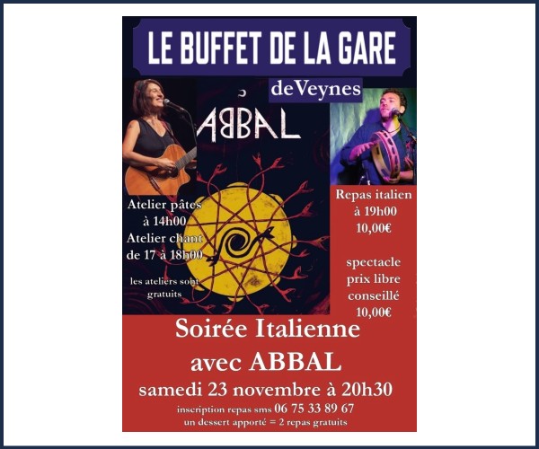 Veynes. Soirée italienne avec Abbal
