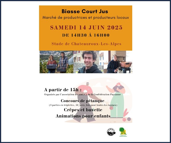 Châteauroux les Alpes. Biasse,  Marché de Producteurs Locaux