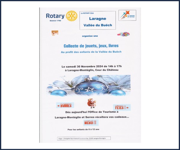 Laragne Montéglin. Traditionnelle collecte de jouets du Rotary