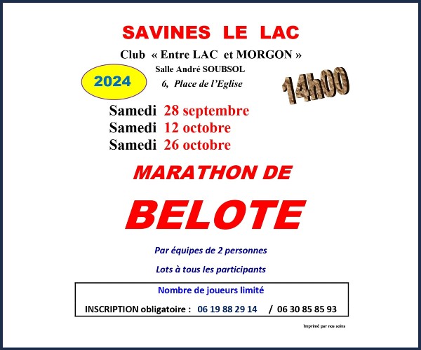 Savines le Lac. Marathon de Belote